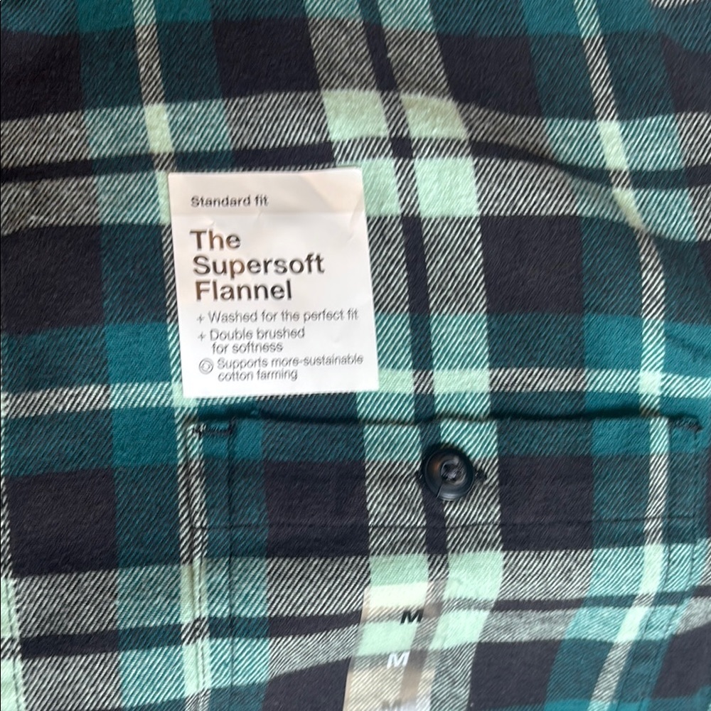 Sonoma Black and Teal Flannel Shirt - Picture 2 of 4